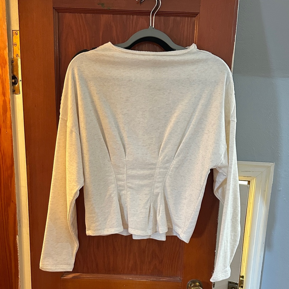 Pilcro Cream Long Sleeve Top